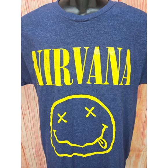 Nirvana Smiley Face Logo Mens T-Shirt Size Small - Picture 2 of 7